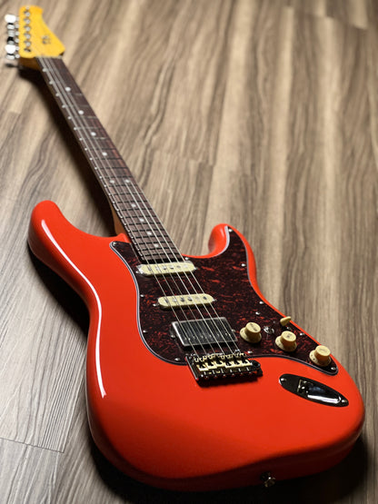 SQOE SEST1000 HSS Custom Shop Series in Fiesta Red Limited Edition with Hardshell Case