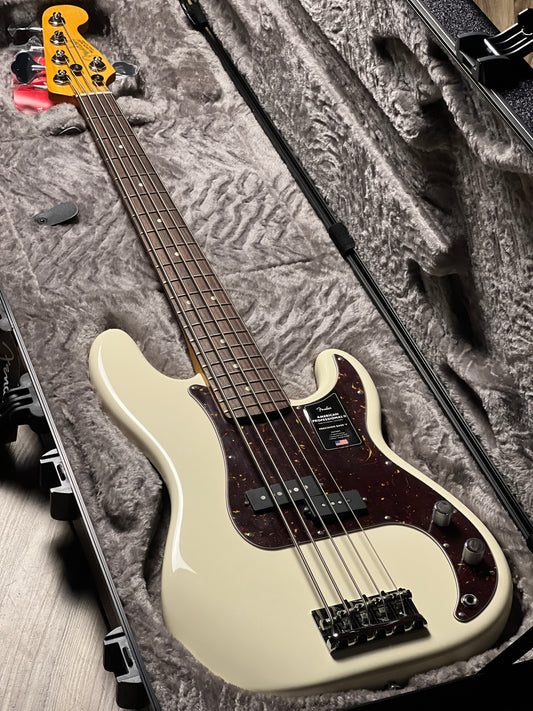 Fender American Professional II Precision Bass V with Rosewood FB in Olympic White