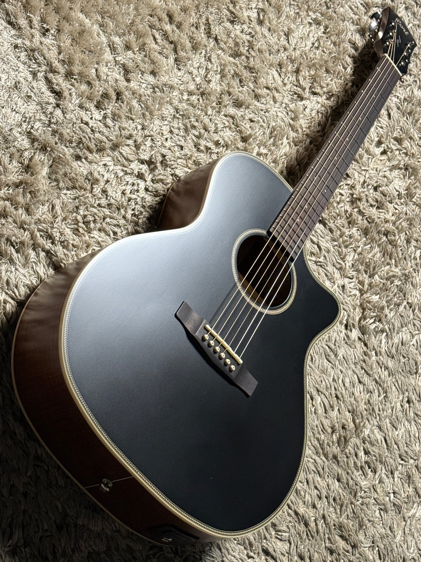 Cort Essence ES-GA4-BTSG Grand Auditorium Special Acoustic Guitar, Black Top Semi Gloss