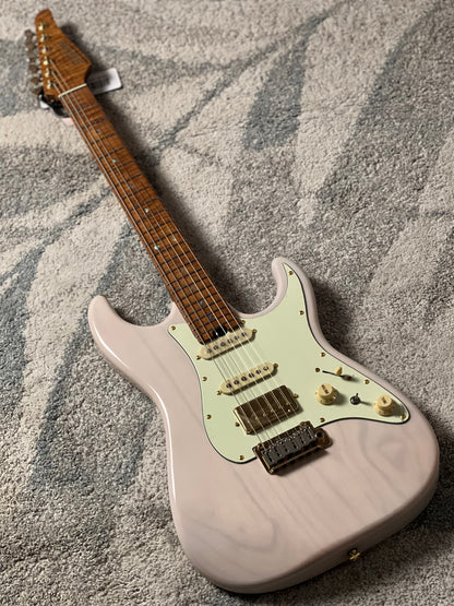 Soloking MS-1 Classic Ash FMN with Roasted Flame Maple Neck in White Blonde Limited Edition