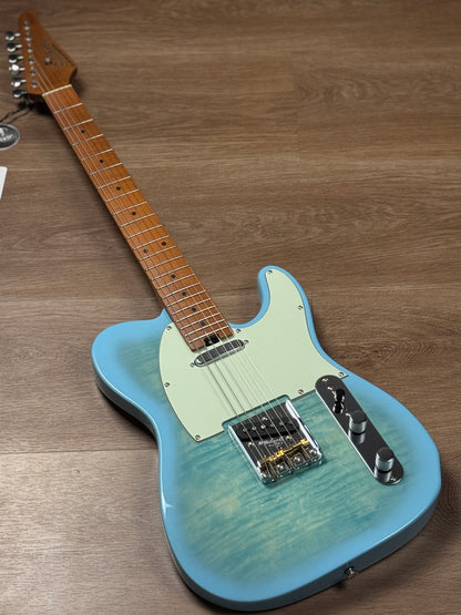 Soloking MT-1 Vintage FMT with Rosewood FB and 5A Flame Top in Celeste Blue Nafiri Special Run