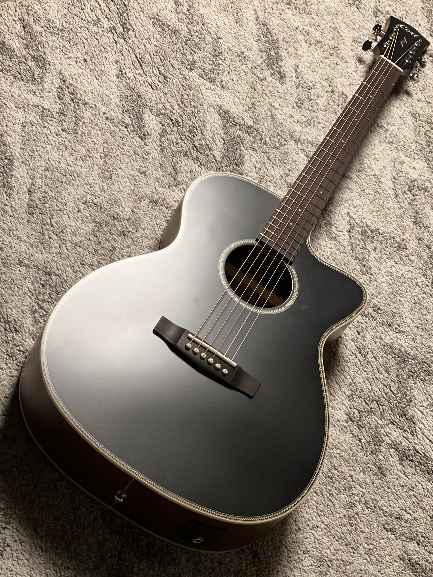 Cort Essence ES-OC4-BTSG Acoustic Guitar, Black Top Semi Gloss