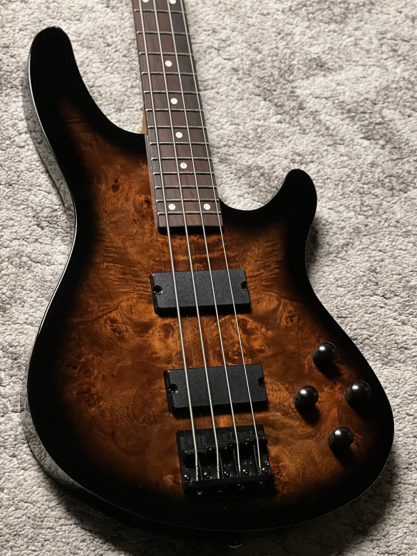 Schecter C-4 Standard Electric Bass in Tobacco Burl