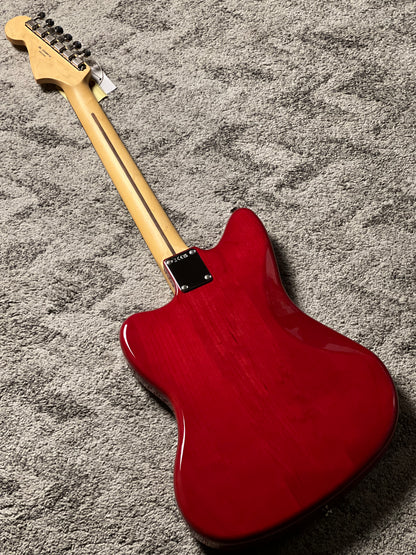 Fender Japan Hybrid II Jazzmaster Electric Guitar w/Quilt Maple Top with RW FB in Quilt Red Beryl JD24000724