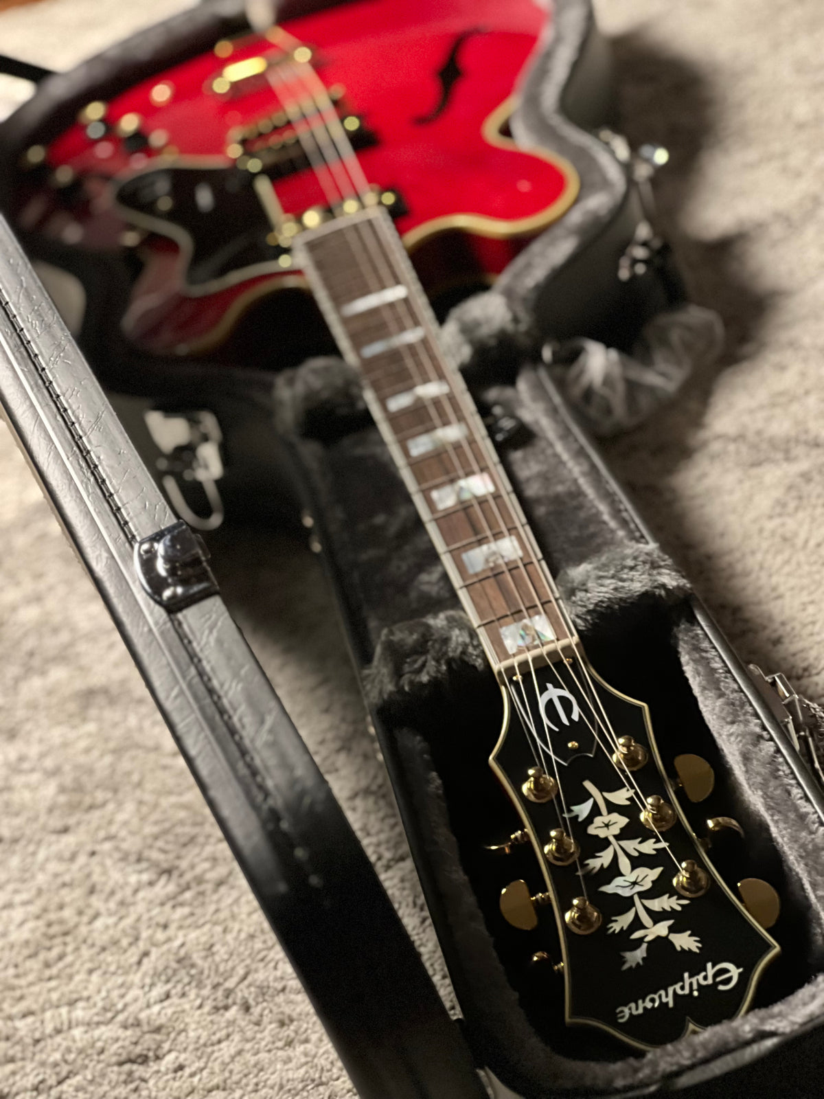 Epiphone Masterbilt Gem Archer Sheraton Electric Guitar in Cherry Red 26011512332