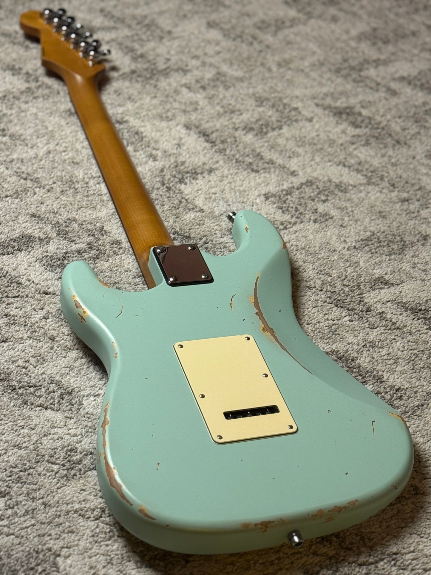 Dhatarattha Classic DST HSS in Surf Green over Purple Paisley with Rosewood FB and Nitrocellulose Lacquer Relic