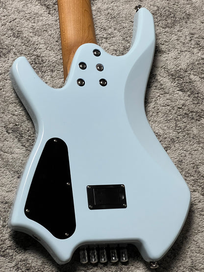 SQOE SBWT750 SBL Warrior 5-String Headless Bass in Sonic Blue