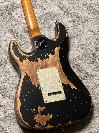 Dhatarattha Classic DST HSS in Blue Burst Over Sunburst with Rosewood FB and Sacred Geometry Artwork Inlay