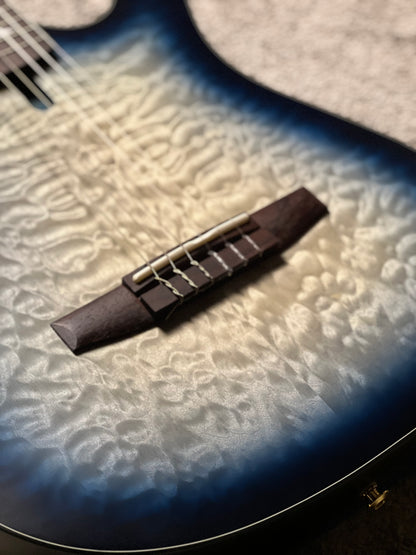 Ibanez FRH20QMN-CTL Acoustic-Electric Guitar in Cosmic Blue Starburst Low Gloss