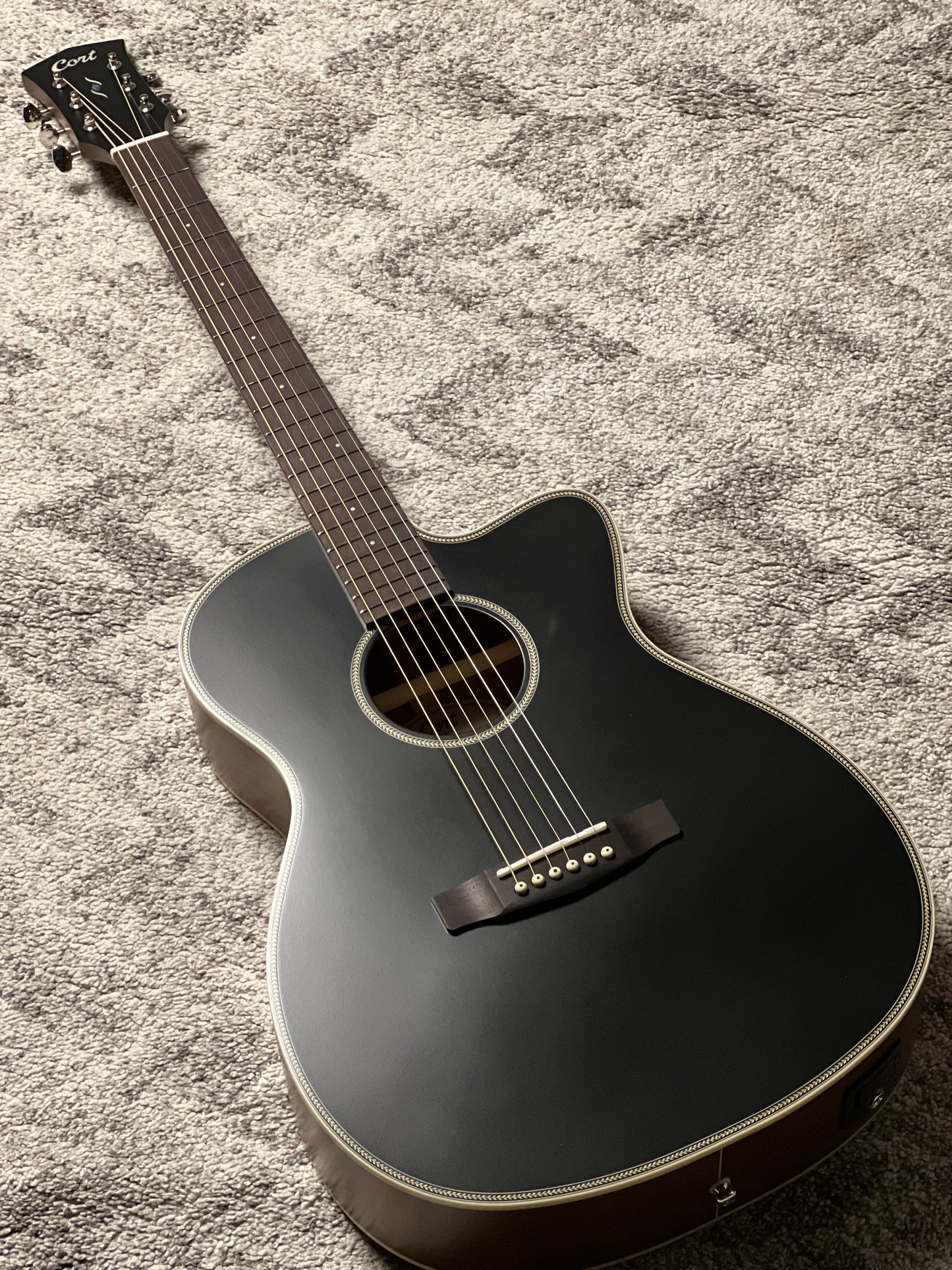 Cort Essence ES-OC4-BTSG Acoustic Guitar, Black Top Semi Gloss
