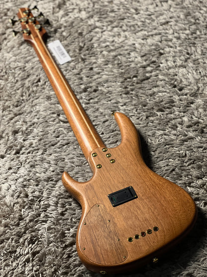 Soloking SWB550 Artisan Bass 5 String with Poplar Burl Top in Natural Amber Burst