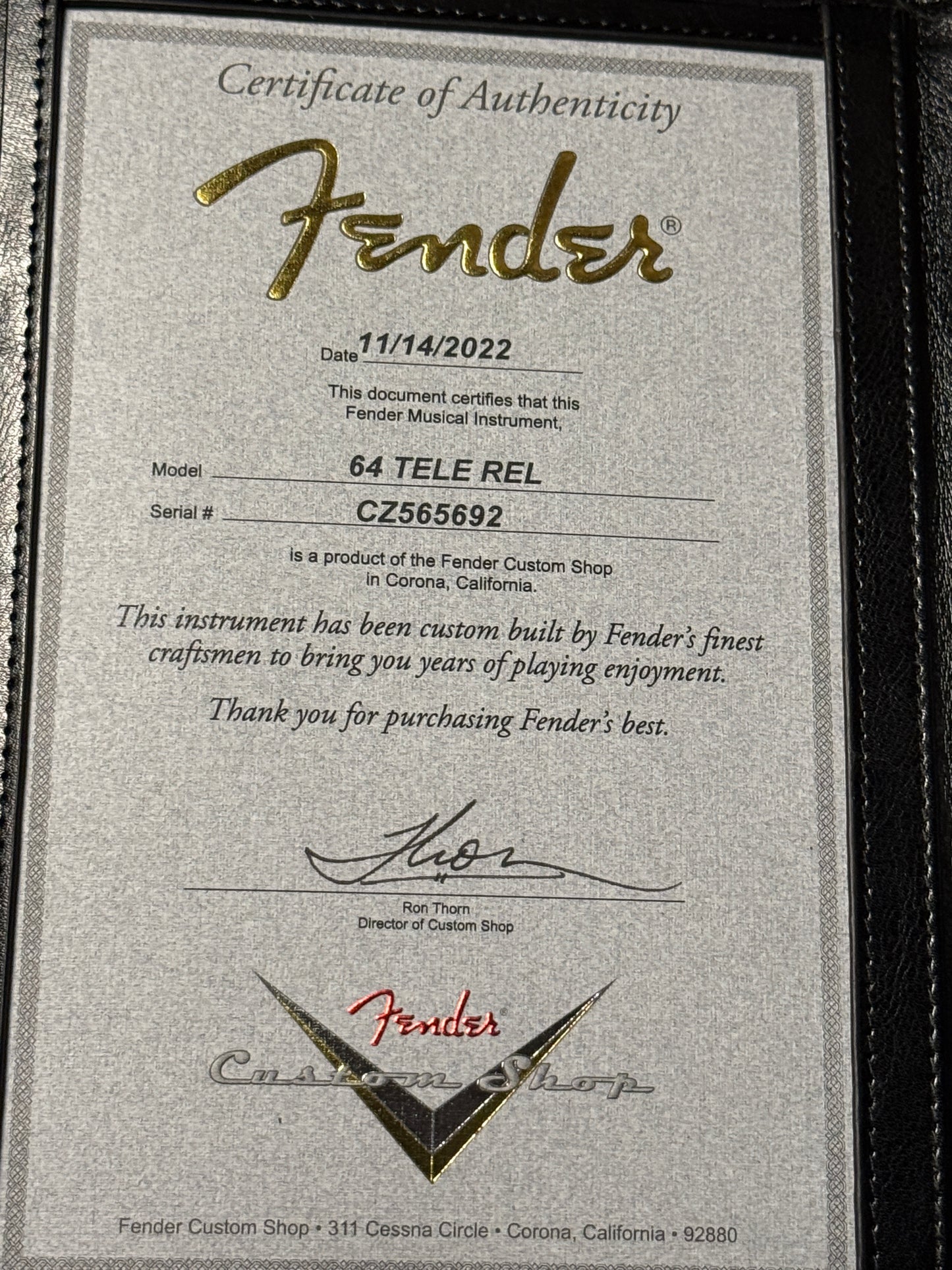 Fender Custom Shop '64 Telecaster Relic in Natural Blonde CZ565692 2022