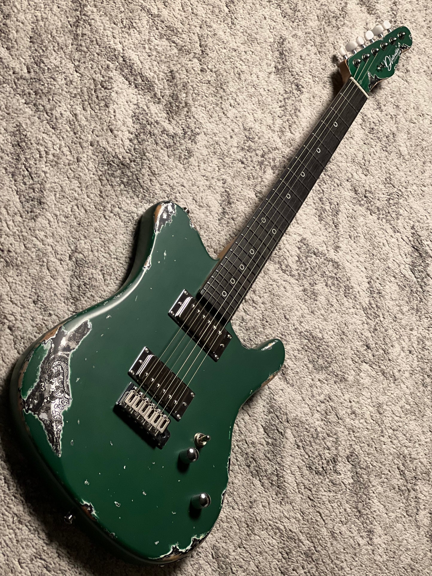 Dhatarattha Performance DTL in Aged Sherwood Green Over Black Paisley with RW FB and Nitrocellulose Lacquer Relic
