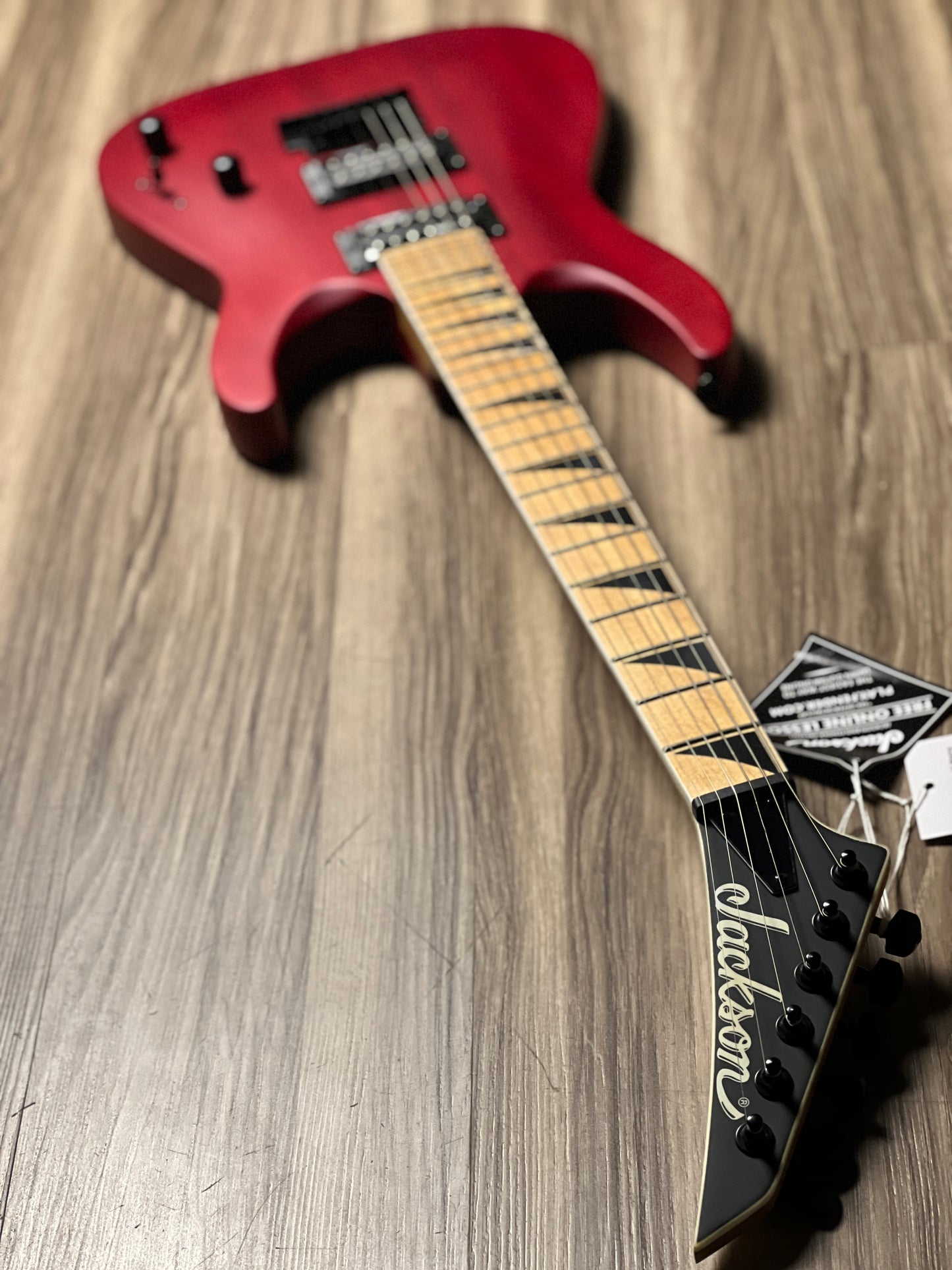 Jackson JS Series Dinky Arch Top JS24 DKAM with Caramelized Maple FB In Red Stain