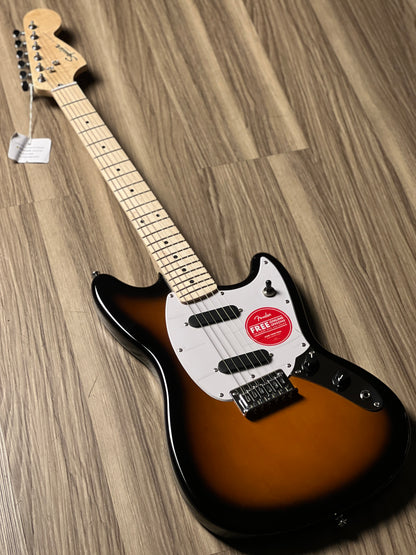 Squier Sonic Mustang with /White Pickguard and Maple FB in 2-Color Sunburst