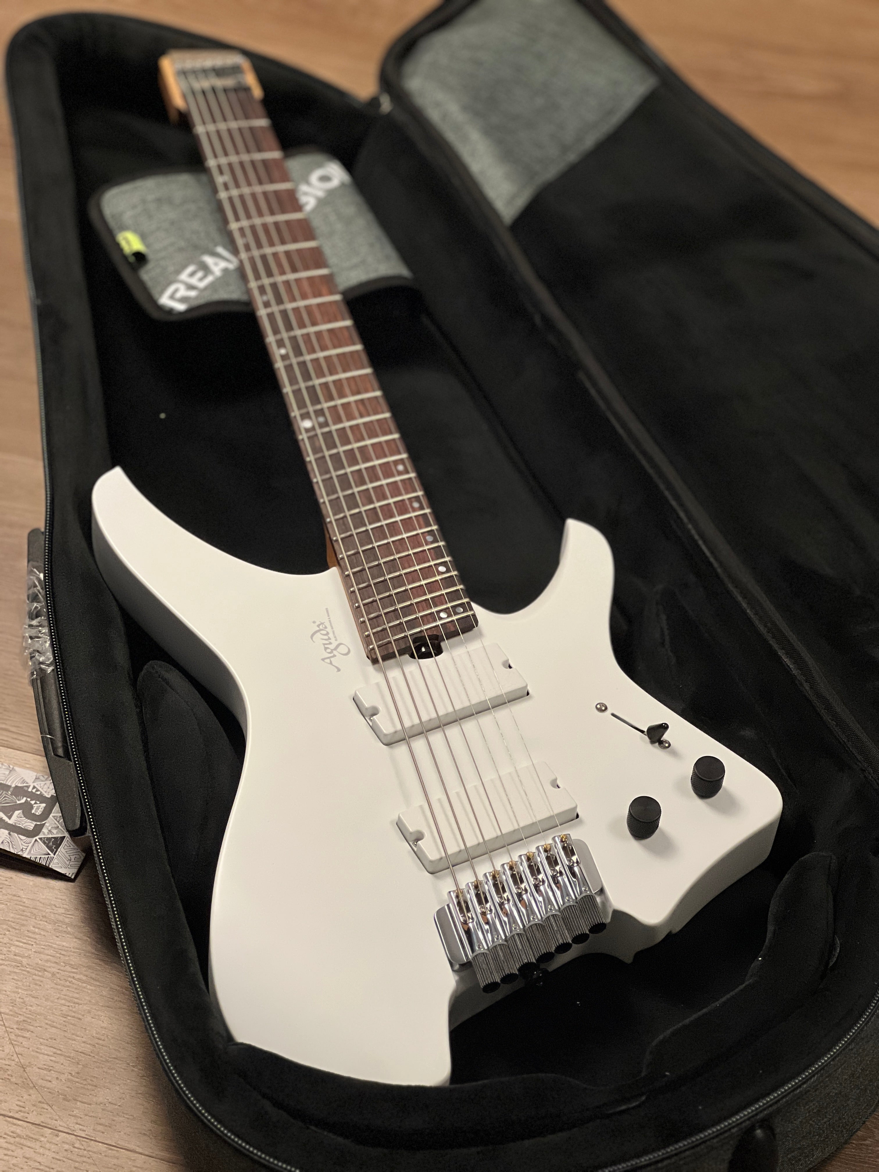 Aguda Black Hole Custom 7-String in Satin White (2025 Version