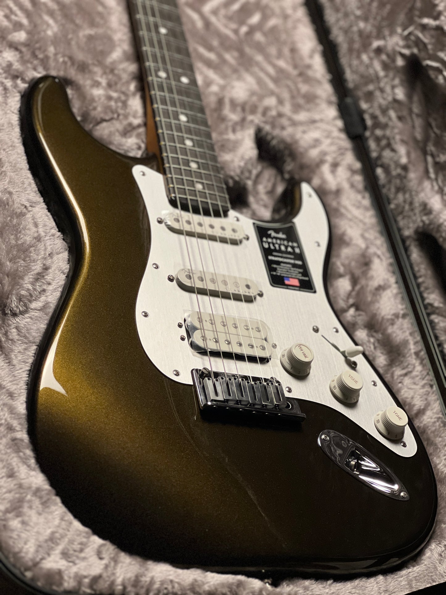 Fender American Ultra II Stratocaster HSS with Ebony FB in Texas Tea US240036723