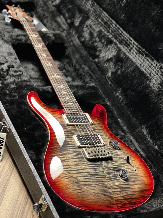 PRS Custom 24 In Charcoal Cherry With Stained Flame Neck 241400