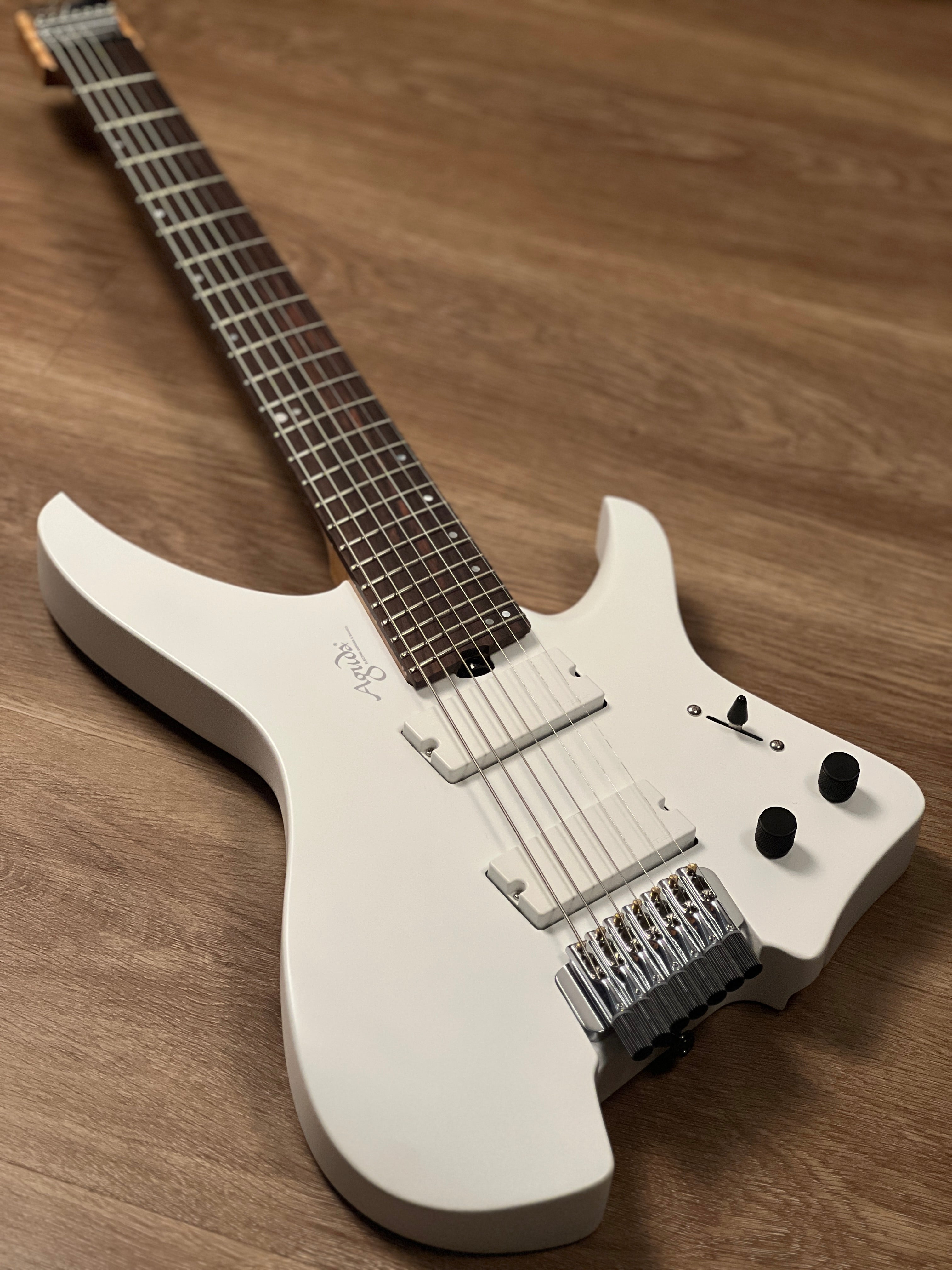 Aguda Black Hole Custom 7-String in Satin White (2025 Version