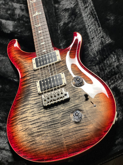 PRS Custom 24 In Charcoal Cherry With Stained Flame Neck 241400