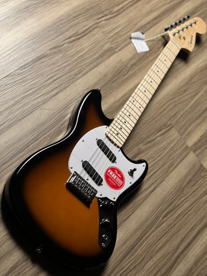 Squier Sonic Mustang with /White Pickguard and Maple FB in 2-Color Sunburst