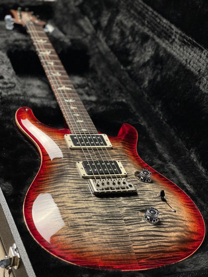 PRS Custom 24 In Charcoal Cherry With Stained Flame Neck 241400