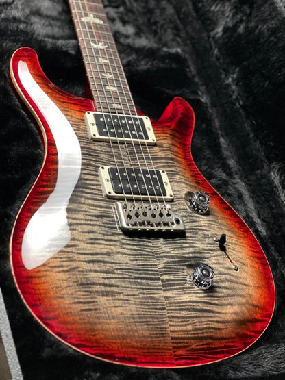 PRS Custom 24 In Charcoal Cherry With Stained Flame Neck 241400