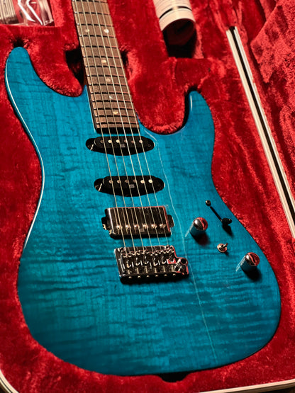 Ibanez MMN1-TAB Martin Miller Signature w/Case in Transparent Aqua Blue F2413876