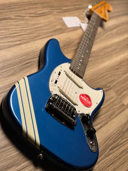 Squier FSR Classic Vibe 60s Competition Mustang Guitar w/ Olympic White Stripes in Lake Placid Blue