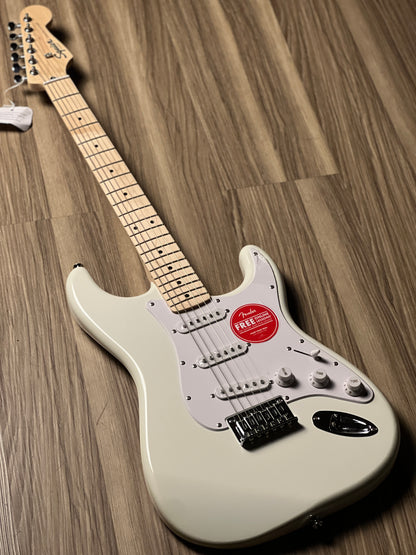 Squier Sonic Stratocaster HT with White Pickguard and Maple FB in Arctic White