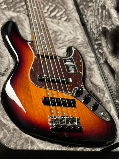 Fender American Professional II 5-string Jazz Bass RW FB in 3-Tone Sunburst US23115838