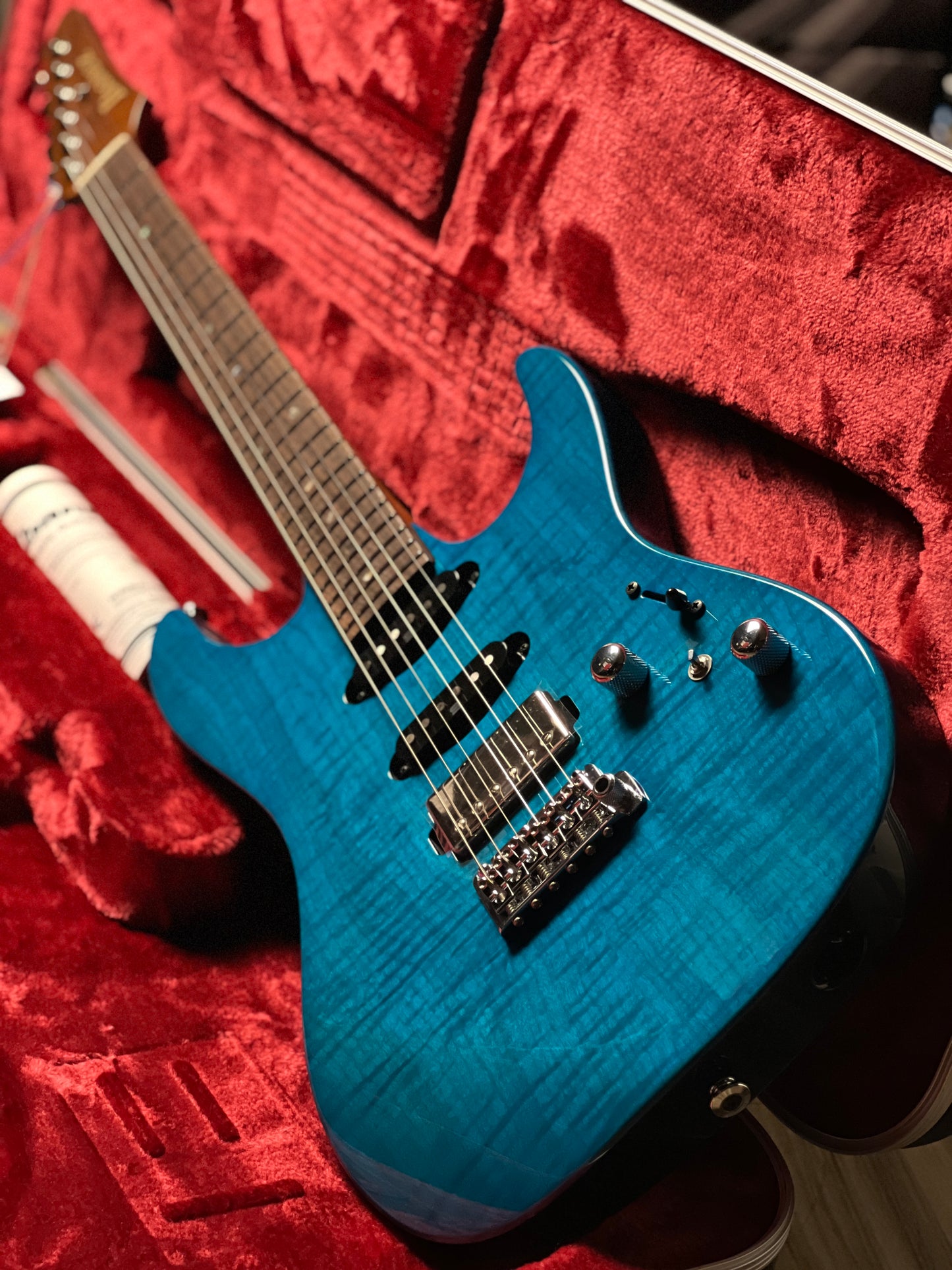 Ibanez MMN1-TAB Martin Miller Signature w/Case in Transparent Aqua Blue F2413876