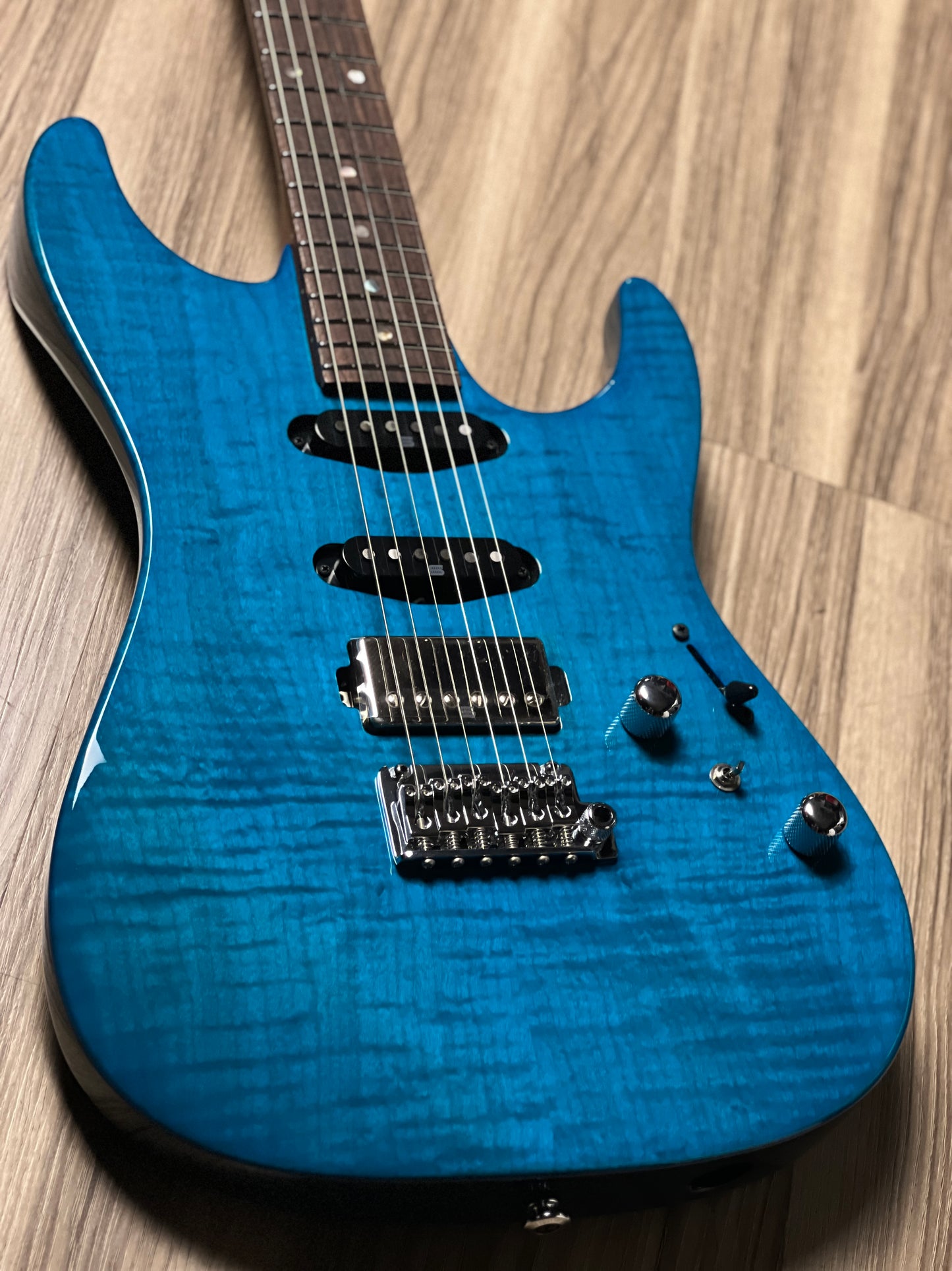 Ibanez MMN1-TAB Martin Miller Signature w/Case in Transparent Aqua Blue F2413876