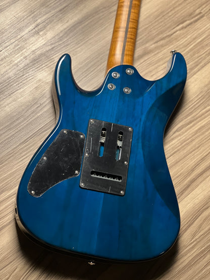 Soloking MS-1 Custom 24 HSS Quilt FMN in Turquoise Wakesurf JESCAR