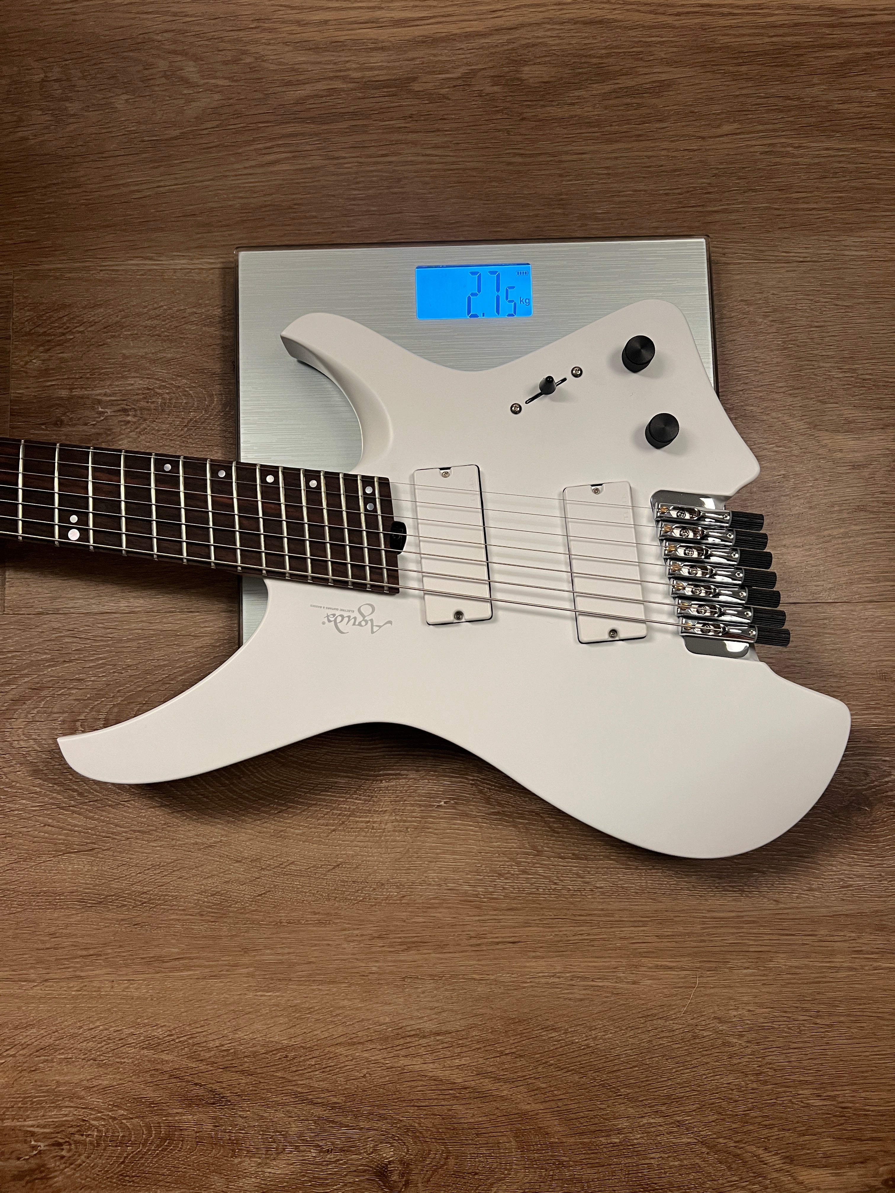 Aguda Black Hole Custom 7-String in Satin White (2025 Version
