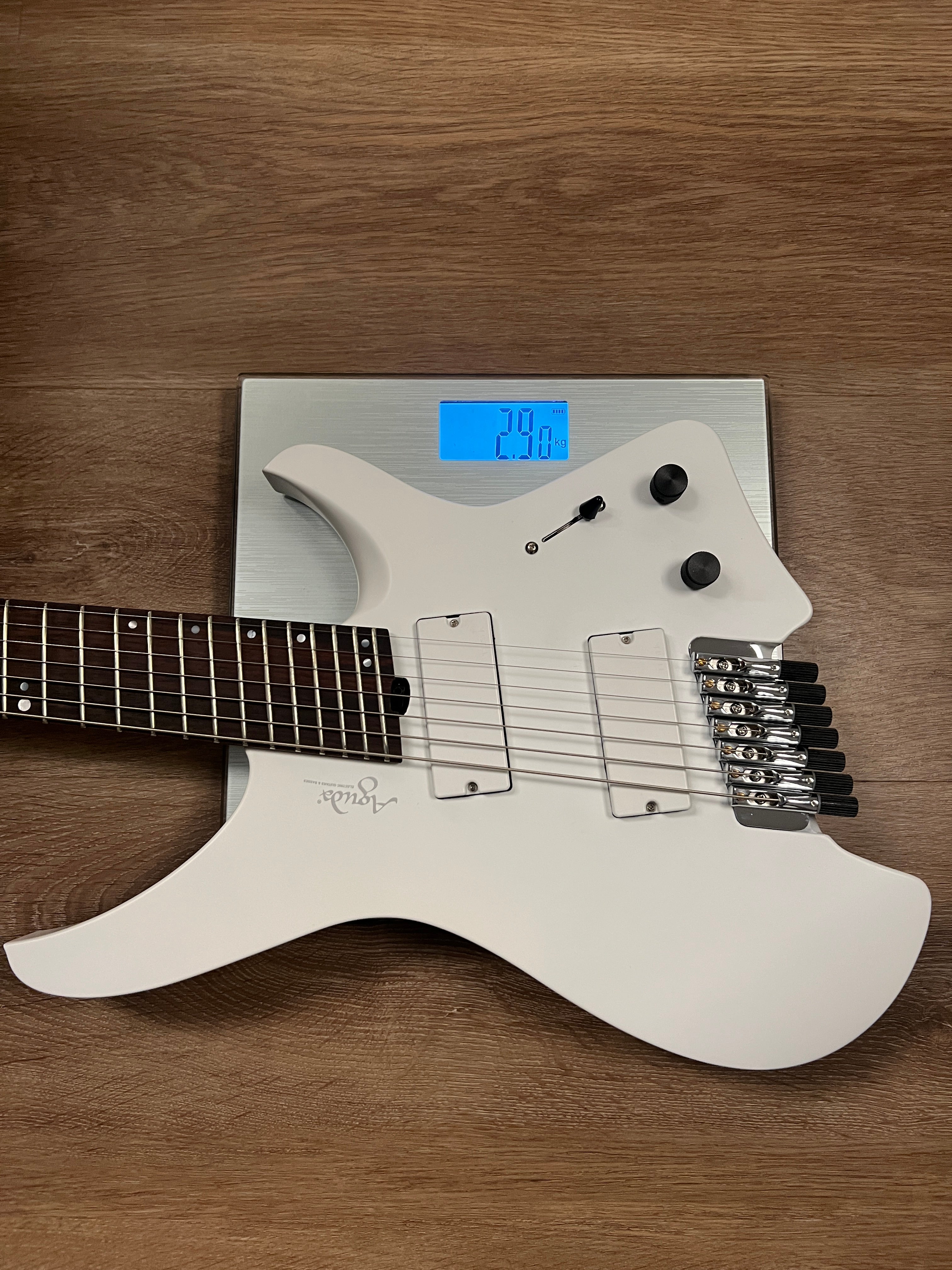 Aguda Black Hole Custom 7-String in Satin White (2025 Version