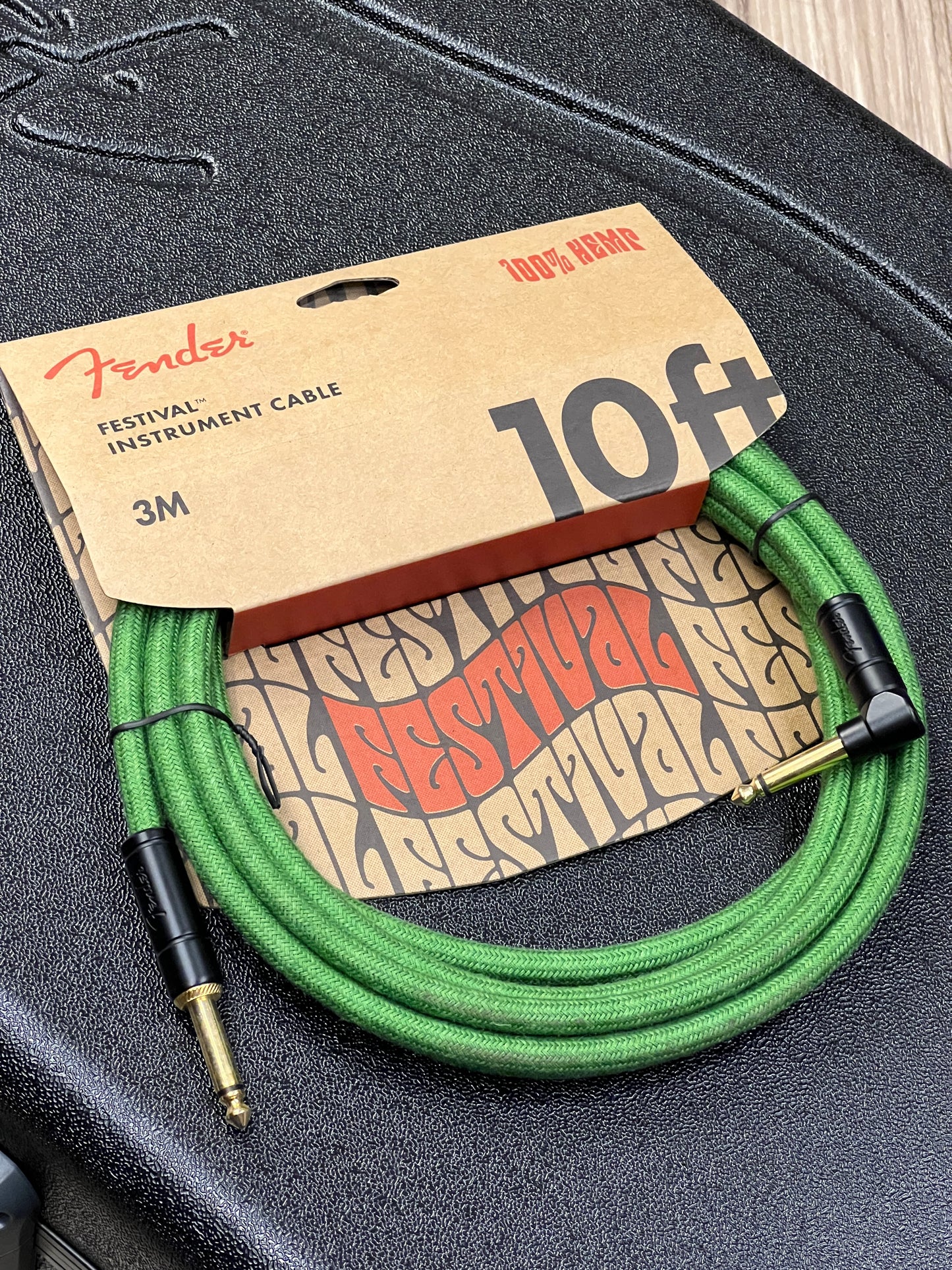 Fender Festival Hemp Angled 10Ft Pure Hemp In Green