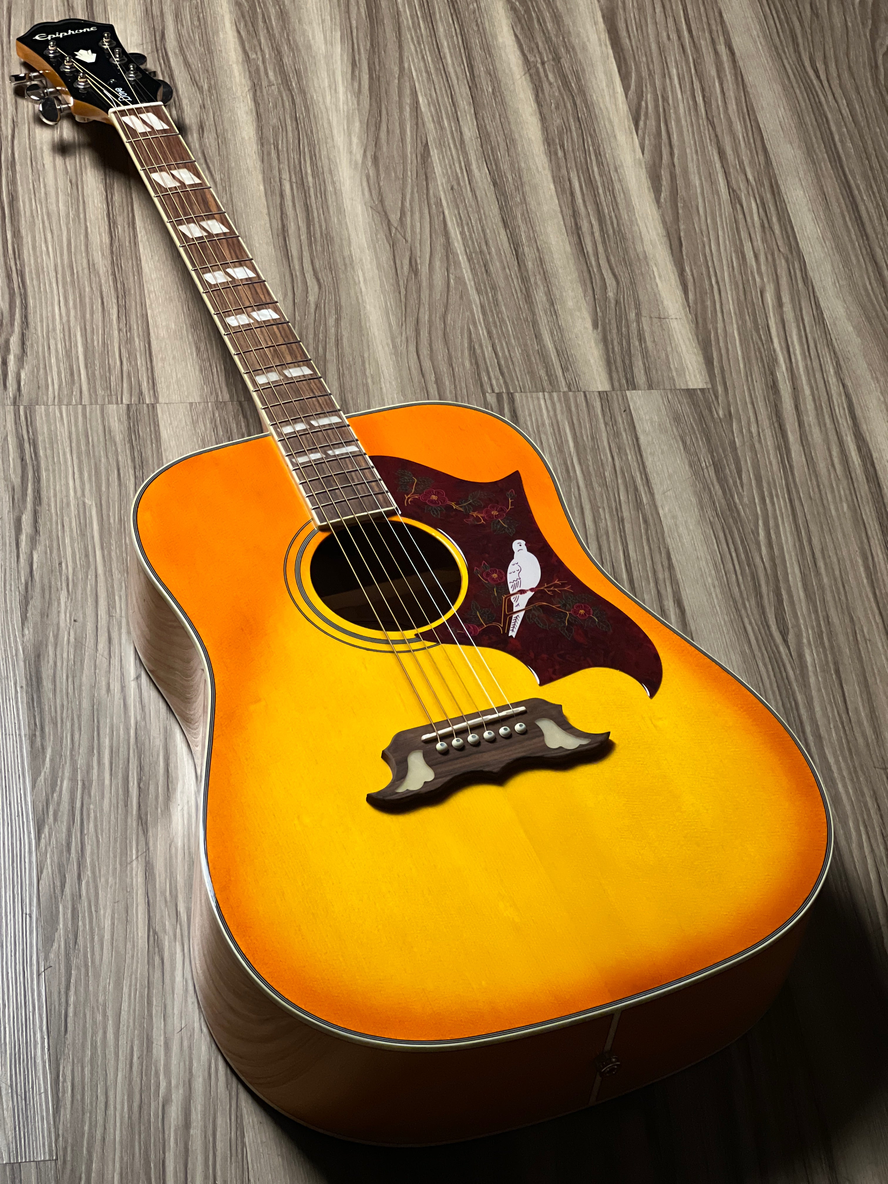 Epiphone Dove Studio Solid Top Fishman Sonitone In Vintage Brown