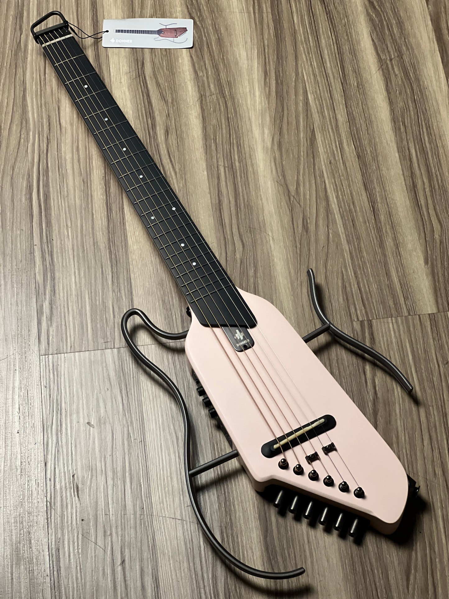 Donner HUSH-I Silent Guitar In Pink w/Bag