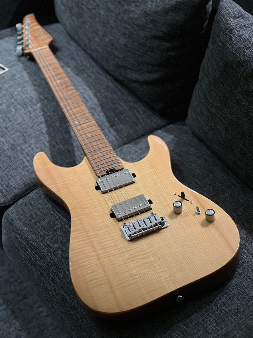 Soloking MS-1 Custom 24 HH Flat Top FMN Roasted Flame Maple Neck in Natural Gloss