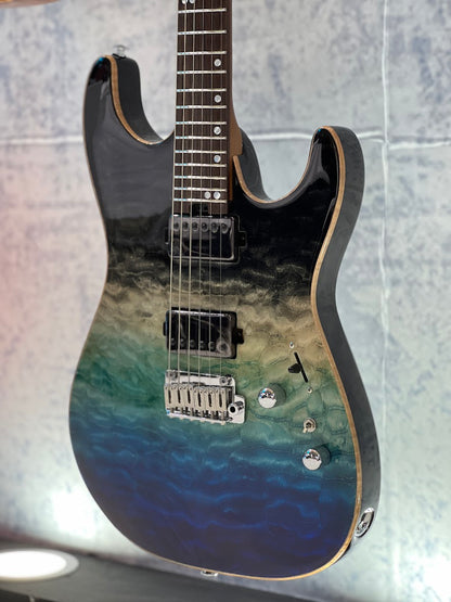 Soloking MS-1 Custom 24 HH Quilt with Rosewood FB in Ocean Storm Double Wipeout JESCAR