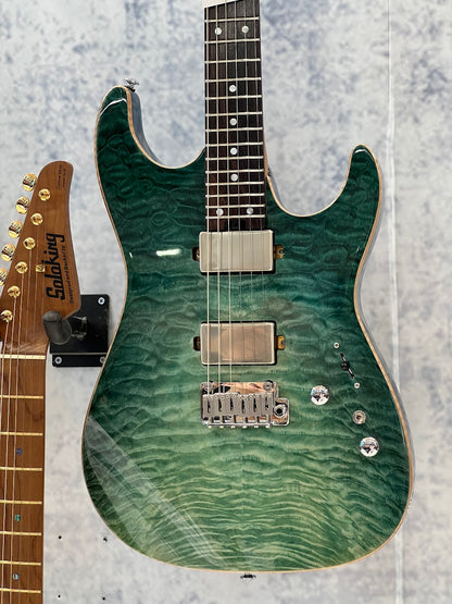 Soloking MS-1 Custom 24 HH Quilt with Rosewood FB in Turquoise Wakesurf JESCAR