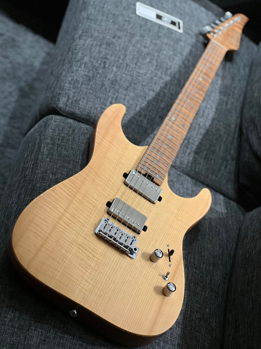 Soloking MS-1 Custom 24 HH Flat Top FMN Roasted Flame Maple Neck in Natural Gloss