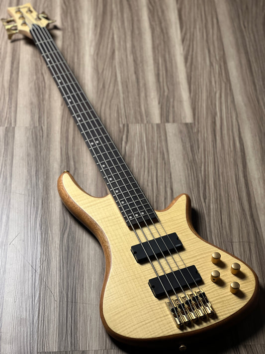 Schecter Stiletto Custom-5 Electric Bass in Natural Satin