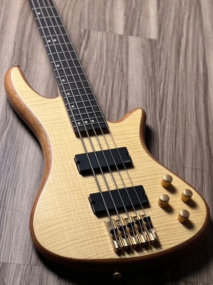 Schecter Stiletto Custom-5 Electric Bass in Natural Satin