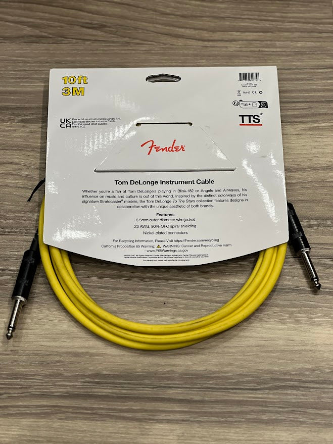 Fender Tom DeLonge To The Stars 10ft Instrument Cable Graffiti Yellow