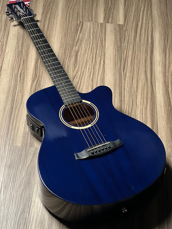 Tanglewood DBT SFCE TB G Super Folk Cutaway in Thru Blue Gloss Finish