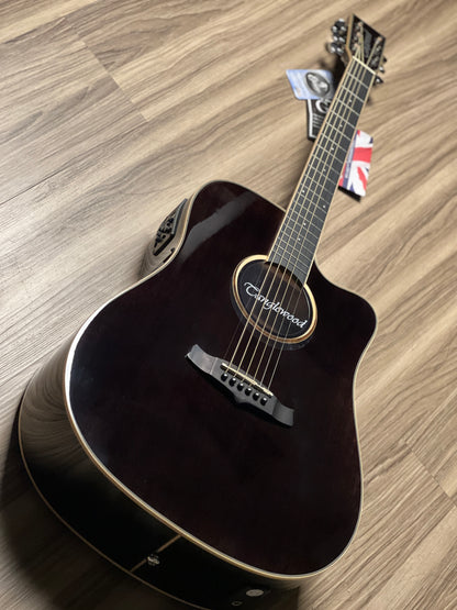 Tanglewood TW5 E BS Winterleaf Super Folk in Black Shadow Gloss