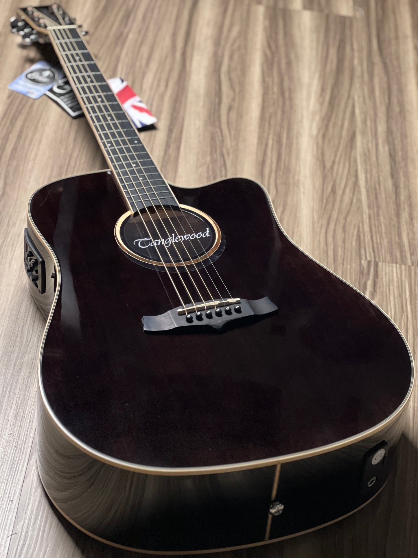 Tanglewood TW5 E BS Winterleaf Super Folk in Black Shadow Gloss