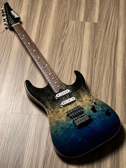 Soloking MS-1 Custom 22 HSS with Rosewood FB in Ocean Storm Double Wipeout JESCAR